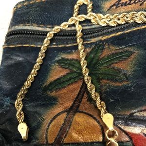 3.2mm 14k Gold rope chain necklace